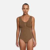 cfab Shaping-Body Tank Bodysuit Sculpting Shapewear mit String-Caramel-XS (1-tlg)