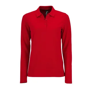 SOLS Womens/Ladies Perfect Langarm-Pique-Poloshirt (Rot)