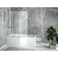 KOLMAN Badewanne Eckbadewanne Integra 150x75, (Links/Rechts), Ablaufgarnitur & Füße GRATIS