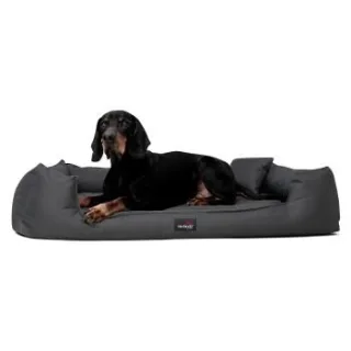 Tierlando GOOFY - Orthopädisches Hundebett aus Polyester inkl. Matratzenschoner schwarz/ graphit 1,1 m, 22 cm, 90 cm