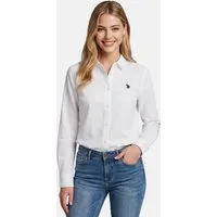 U.S. Polo Assn. Blusenshirt USBellaa Damen - Leinenbluse luftig mit Knopfleiste Leichtes Sommerhemd aus Leinenmix mit Kragen
