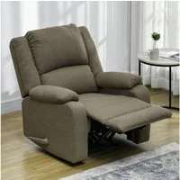 HOMCOM Relaxsessel mit Liegefunktion, Liegesessel bis 150 kg Belastbar (Fernsehsessel, 1-St., Ruhesessel), für Wohnzimmer, Schlafzimmer, Braun