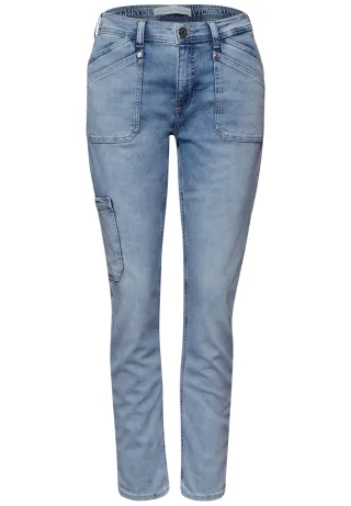 Street One - Cargo Jeans Bleached Washed - Gr. - 28
