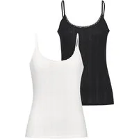 Vivance Unterhemd (2er-Pack) aus weicher Pointelle-Ware mit Spitze, reine Baumwolle