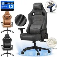 Devoko Gaming-Stuhl Luxuriöser Wildlederimitat,Ergonomisch & Großzügigem Sitz,Bürostuhl, Verstellbare Rückenlehne 90°–135°,3D-verstellbare Armlehnen