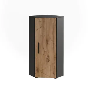 Vicco Eckmidischrank, Anthrazit, Eiche Artisan, Holzwerkstoff, 2 Fächer, Rechteckig, 33x81x33 cm, Badezimmer, Badezimmerschränke, Midischränke
