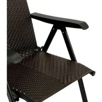 TPFGarden Gartenstuhl WASHINGTON (2er Set Klappsessel - Hochlehner - Stahl grau - Polyrattan braun), Hochwertiger Outdoor Stuhl mit den Maßen (BxHxT): 58 x 111 x 71 cm