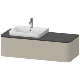 Duravit Happy D.2 Plus Konsolenwaschtischunterbau wandhängend Taupe Seidenmatt 1300x550x354 mm - HP4 HP4942L60600010