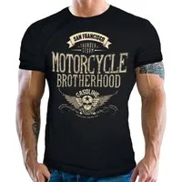 GASOLINE BANDIT® T-Shirt für old School Biker und Motorradfahrer: Motorcycle Brotherhood