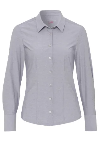pure - PURE- Functional Bluse slim fit Langarm grau - Gr. - L