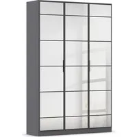 rauch Drehtürenschrank Kleiderschrank Schrank Garderobe Schlafzimmerschrank ACERO (praktisch in Tiefe 41 cm mit vielen Einlegeböden) Spiegelfront in moderner Loft-Optik MADE IN GERMANY