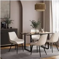 Vicco Esstisch Livorno, Schwarz/Goldkraft Eiche, 140 x 70 cm (1-St)