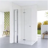 AQUABATOS Walk-in-Dusche Duschabtrennung faltbar Dusche 85 90 95 105 115 135cm Walkin Duschwand, Einscheiben-Sicherheitsglas (ESG) 5 mm
