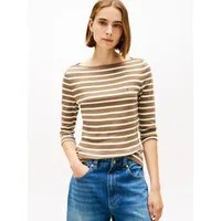 Tommy Hilfiger 3/4-Arm-Shirt NEW CODY BOAT-NECK Baumwolle, U-Boot-Ausschnitt, Slim Fit