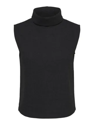 JDY - Ärmelloses Rollkragentop schwarz - Gr. - S