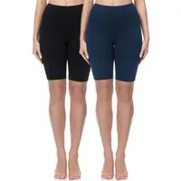 Merry Style Leggings 2 Pack Damen Kurze Leggings aus Baumwolle MS10-200 (2-tlg) elastischer Bund