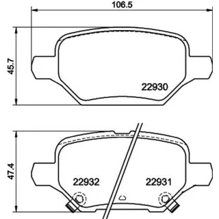 Hella Bremsbel?ge hinten Opel Mokka