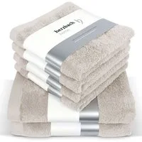 herzbach home Handtuch Set Pura, (6-St), 6er Set, 550g/m², Premium-Qualität, 100% Baumwolle, einfarbig