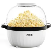 PRINCESS Popcornmaschine Princess 292980 Popcornmaker – Rührstab für effizientes Poppen – Leich, Transparenter Deckel - Servierschale