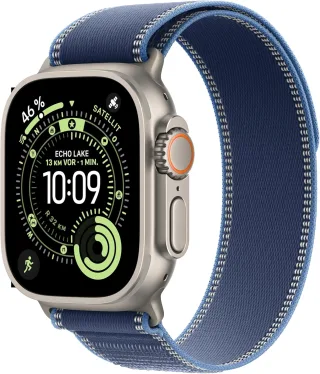 Apple Watch Ultra 3 [GPS + Cellular inkl. Trail Loop M/L blau/hellblau] 49mm Titangehäuse natur