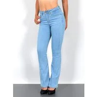 ESRA Bootcut-Jeans Bootcut Jeans Damen High Waist Stretch Wide Leg Jeans bis Übergröße B1 Damen Bootcut Jeans High Waist Damen Schlaghose Jeans weites Bein Hose