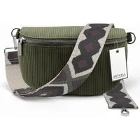 ARTVALL Umhängetasche Cord Handtasche Brusttasche Crossbody Bag Olivgrün (Tasche inkl. Taschenband), Cord Bauchtasche Cordtasche Stoff weich abnehmbarer Taschengurt Klein