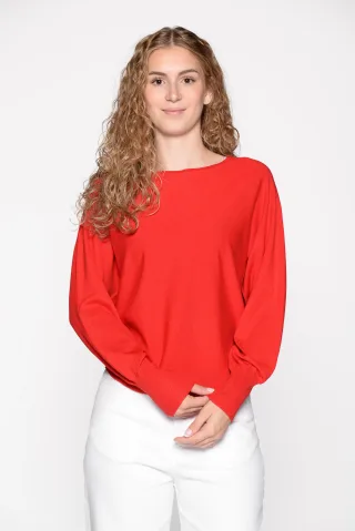 IN LINEA - Pullover, U-Boot-Ausschnitt 449 summer red - Gr. - 48