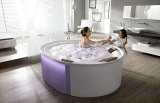 Hoesch Badewanne Ergo+ Oval 2000x1600 freistehend Weiss/Chrom/Glas Schwarz 6442.010305552
