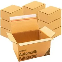 KONZEPT Versandkarton 20x15x10/20x15x15 Set, Faltkartons Selbstklebend, Kleine Kartons zum Verschicken, Umzug, Verpackung, DHL Päckchen S