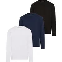 Man's World Langarmshirt neue Farbe ! (3er-Pack) Langarm, unifarben, aus Baumwolle, im 3er-Pack