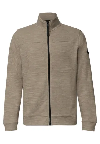 Street One - Sweatjacke mit Stehkragen beige - Gr. - M