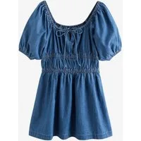 Next Jeanskleid Denim-Minikleid mit Puffärmeln (1-tlg)