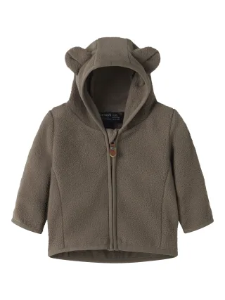 NAME IT - NBNMEEKO FLEECE JACKET MELANGE NOOS Walnut - Gr. - 80