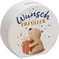 speecheese Spardose Bär mit Geschenk Spardose mit Spruch Wunscherfüller
