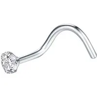 Karisma Schmuck Nasenpiercing aus Titan G23 Nasenstecker mit Kristallstein Prong (Setting) 2/2,5/3mm