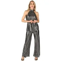 thetru Kostüm Disco Diva Dress silber, Eleganz mit reichlich Glanz: zweiteiliges Outfit zum Ausgehen