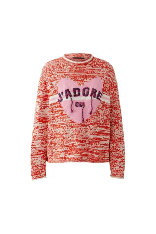 Oui - Pullover red white - Gr. - 40