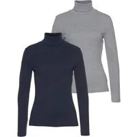 Flashlights Rollkragenshirt (Packung, 2er-Pack) sehr figurbetonte Passform, Langarm-Design, aus 100% Baumwolle