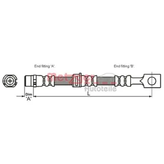 Metzger Bremsschlauch vorne Opel Astra Meriva Zafira