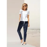 MADELEINE Kurzarmshirt Luftiges T-Shirt mit transparenten Details Sportives Baumwollshirt mit Rundhalsausschnitt und Halbarm