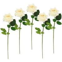 Kunstblume Rose, I.GE.A., Höhe 45 cm, 5er Set künstliche Rosen, Seidenrosen, Bouquet, Kunstzweig, Kunstrose