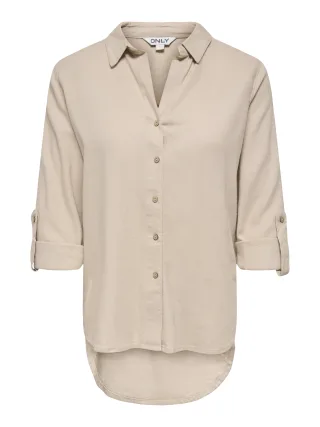 ONLY - ONLGOA 3/4 STRAP LINEN BL SHIRT CC PNT Oxford Tan - Gr. - S