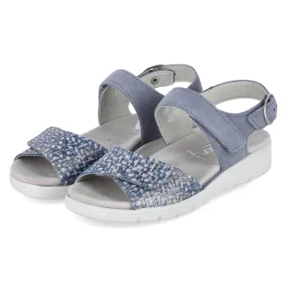 Semler Sandalen DUNJA Blau - Gr. 37,5 -  Leder und Textil