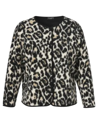 VIA APPIA DUE - Jacke mit Animal-Print schwarz - Gr. - 44