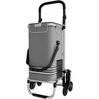 24Move Einkaufstrolley Einkaufstrolley mit 55L, 3in1 Sackkarre und Tasche, klappbar, Sternrad, Handwagen inkl. Kühlfach