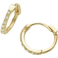 Luigi Merano Paar Creolen mit Zirkonia, Gold 375