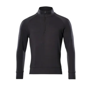MASCOT Herren Nantes Sweatshirt mit kurzem Reißverschluss CROSSOVER Schwarz L - 50611-971-09-L