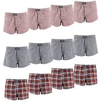 ADAM JEANS Webboxer Gewebte Boxershorts American Unterhosen Herren Boxershorts Kariert (12-St., 3er Set, 6er Set, 12er Set) Web Boxershorts Herren lockere Boxershorts Herren weit Männer Boxer