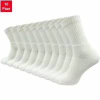 GAWILO Tennissocken für Damen & Herren in schwarz, weiß & grau - Sportsocken aus Baumwolle (10 Paar) Extra langlebig dank verstärktem Frotteefuß - u.a. in 39-42 und 43-46