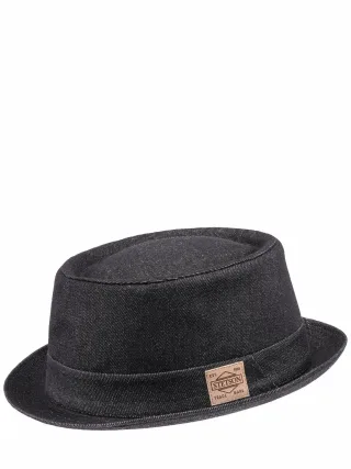 Stetson Herren Denim Pork Pie Schwarz Oberstoff und Futter: 100 % Baumwolle
